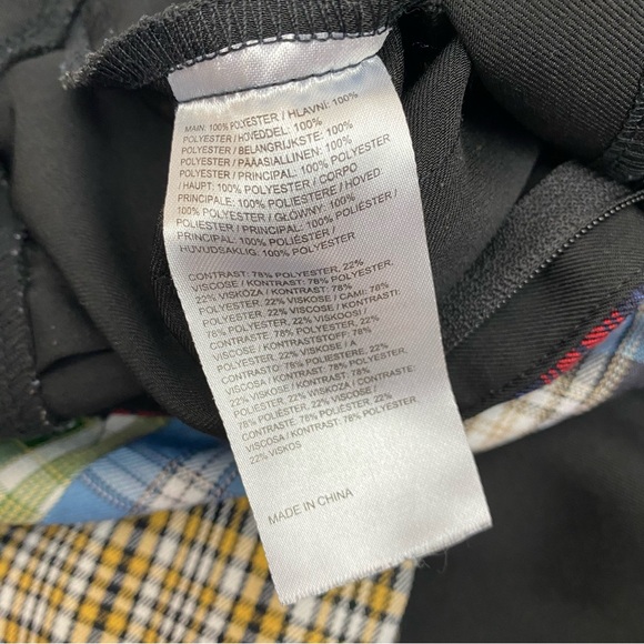 The Ragged Priest X Free People Error Plaid Patchwork Straight Leg Pants Trouser - Picture 15 of 16